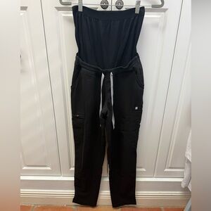 Figs black maternity scrub bottoms, straight leg